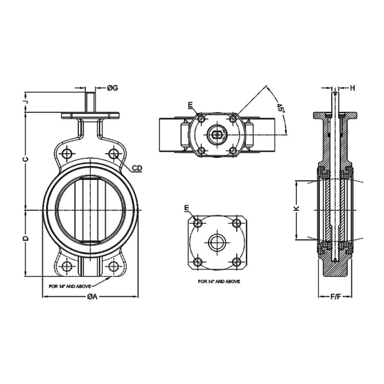 Centric Wafer Body Butterfly Valve